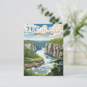 Arkansas Reis Kunst Vintage Briefkaart (Staand voorkant)