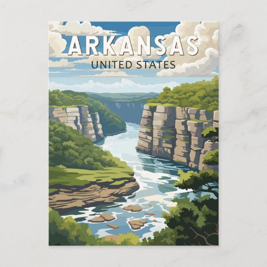 Arkansas Reis Kunst Vintage Briefkaart (Voorkant)