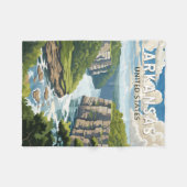 Arkansas Reis Kunst Vintage Fleece Deken (Voorkant (Horizontaal))