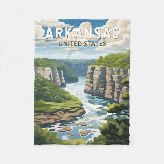Arkansas Reis Kunst Vintage Fleece Deken (Voorkant)