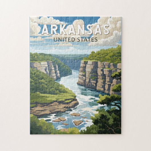 Arkansas Reis Kunst Vintage Legpuzzel (Verticaal)
