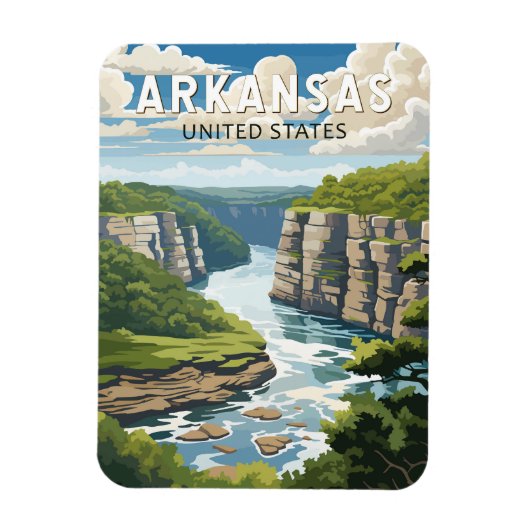 Arkansas Reis Kunst Vintage Magneet (Verticaal)