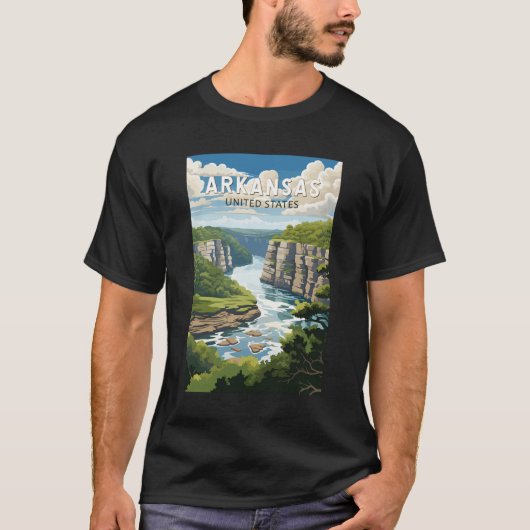 Arkansas Reis Kunst Vintage T-shirt (Voorkant)