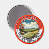 Arkansas Reis Kunstbadge Magneet (Voorkant / Achterkant)
