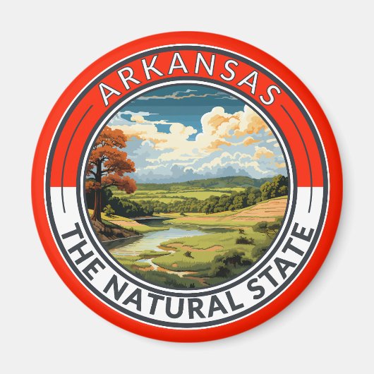 Arkansas Reis Kunstbadge Magneet (Voorkant)