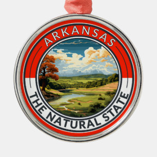 Arkansas Reis Kunstbadge Metalen Ornament