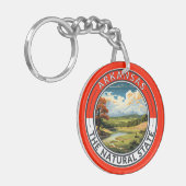 Arkansas Reis Kunstbadge Sleutelhanger (Voorkant Links)