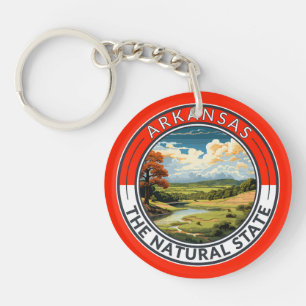 Arkansas Reis Kunstbadge Sleutelhanger