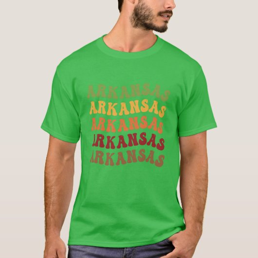 Arkansas Retro Wavy Tekst Oversized T-shirt (Voorkant)