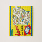 Arkansas  Road Map Briefkaart Legpuzzel (Verticaal)