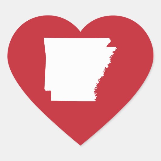 Arkansas Rood en Wit Hart Sticker (Voorkant)