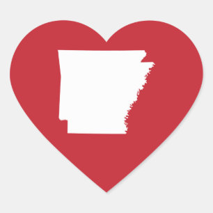 Arkansas Rood en Wit Hart Sticker