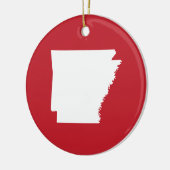 Arkansas Rood en Wit Keramisch Ornament (Links)
