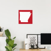 Arkansas Rood en Wit Poster (Thuiskantoor)