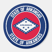 Arkansas Round Emblem Magneet (Voorkant)