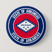 Arkansas Round Emblem Ronde Button 7,6 Cm (Voorkant)
