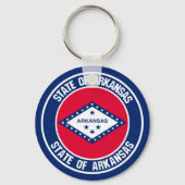 Arkansas Round Emblem Sleutelhanger (Voorkant)