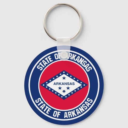 Arkansas Round Emblem Sleutelhanger (Voorkant)