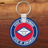 Arkansas Round Emblem Sleutelhanger (Voorkant)
