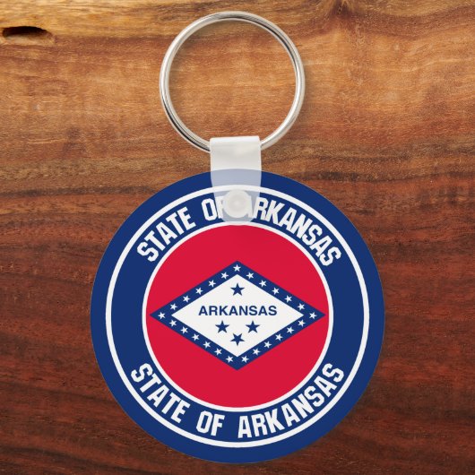Arkansas Round Emblem Sleutelhanger (Voorkant)