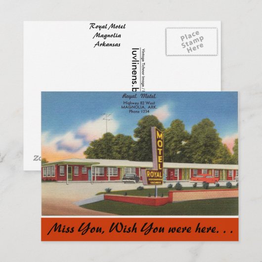 Arkansas, Royal Motel Briefkaart (Voorkant / Achterkant)