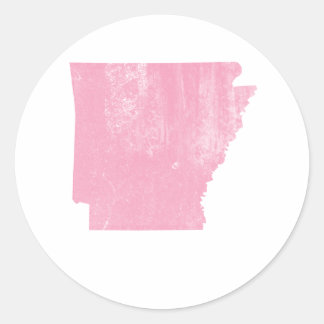 Arkansas Roze Grunge Ronde Sticker