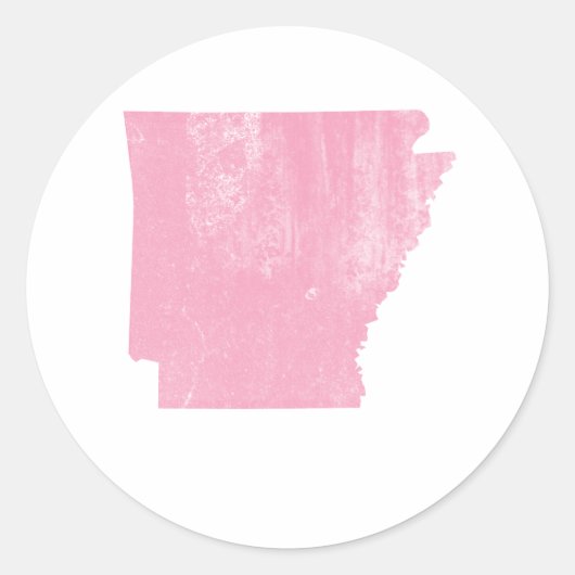 Arkansas Roze  Grunge Ronde Sticker (Voorkant)
