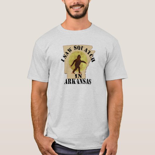 Arkansas Sasquatch Bigfoot Spotter - Ik zag hem T-shirt (Voorkant)