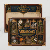 Arkansas Shadow Box 3D Figuur Staat Briefkaart (Voorkant / Achterkant)