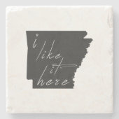 Arkansas Shaped I like it Hier Black Chalkboard Stenen Onderzetter (Voorkant)