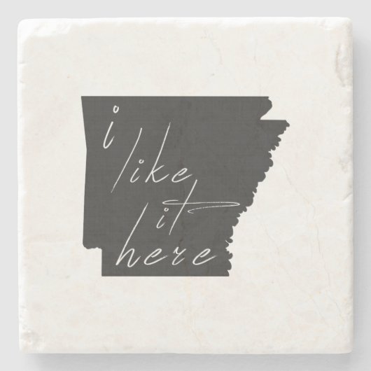 Arkansas Shaped I like it Hier Black Chalkboard Stenen Onderzetter (Voorkant)