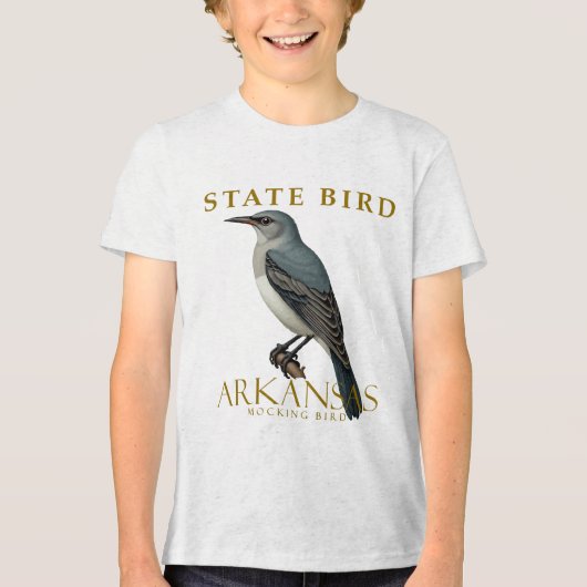 Arkansas Spotvogel Vogelontwerp Tri-Blend Shirt (Voorkant)