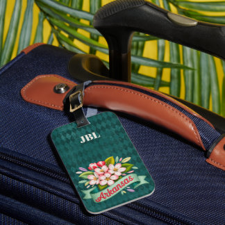 Arkansas Staat Bloemen Embleem Monogram Bagagelabel