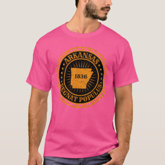Arkansas Staat Kaart Motto Vlag Slogan Badge Regna T-shirt