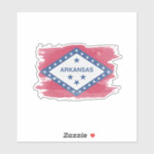 Arkansas staat onder de vlag borstelslag, Arkansas Sticker (Vel)