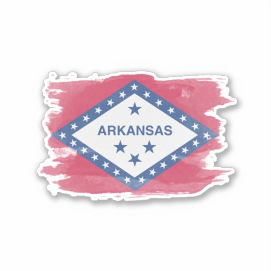 Arkansas staat onder de vlag borstelslag, Arkansas Sticker (Voorkant)
