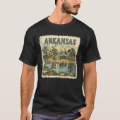 Arkansas Stamp State Distressed  Verenigde Staten T-shirt (Voorkant)