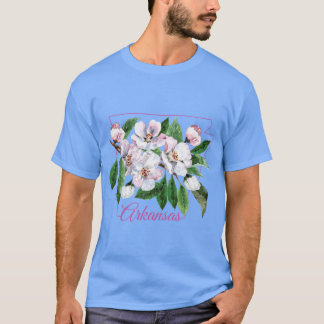 Arkansas State Apple Blossom Bloem Waterverf Sti T-shirt