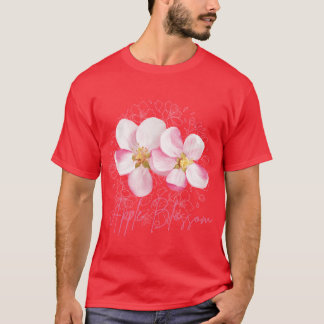 Arkansas State Apple Blossom Flower Watercolor Sti T-shirt