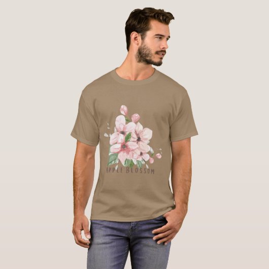 Arkansas State Apple Blossom Flower Waterverf STI T-shirt (Voorkant volledig)