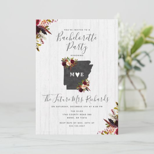 Arkansas State Bachelorette Party Uitnodiging (Staand voorkant)