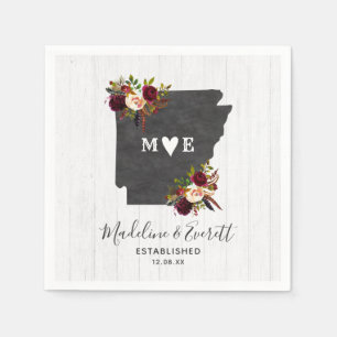 Arkansas State Destination Rustic Wedding Monogram Servetten