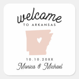 ARKANSAS State Destination Wedding - ELKE KLEUR! Vierkante Sticker