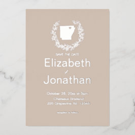 Arkansas State Destination Wedding Folie Uitnodiging