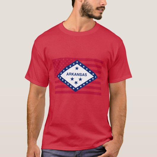 Arkansas State Flag Graphic USA Styling Oversized T-shirt (Voorkant)