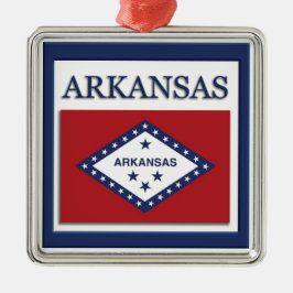 Arkansas State Flag Kerstornament Metalen Ornament