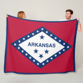 Arkansas State Flag Print Patriot Fleece Deken