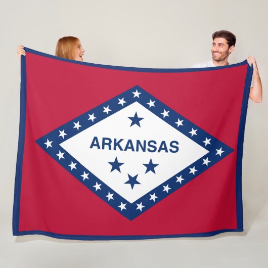 Arkansas State Flag Print Patriot Fleece Deken (In situ)