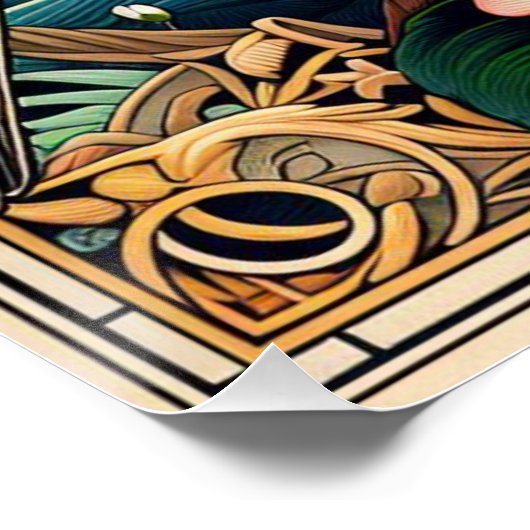 Arkansas State Flower en Bird Design Blauw Rood Perfect Poster (Hoek)