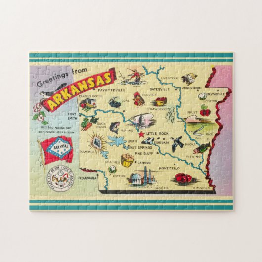  Arkansas State Kaart Legpuzzel (Horizontaal)